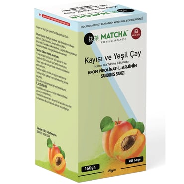 Matcha Premium Japenese Kayısı Aromalı L-Carnitine Matcha Çayı